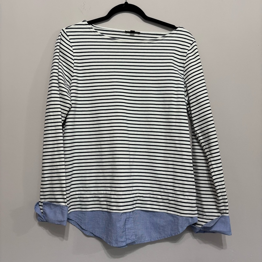 Classic Striped Black and White Blouse - Picture 2 of 5